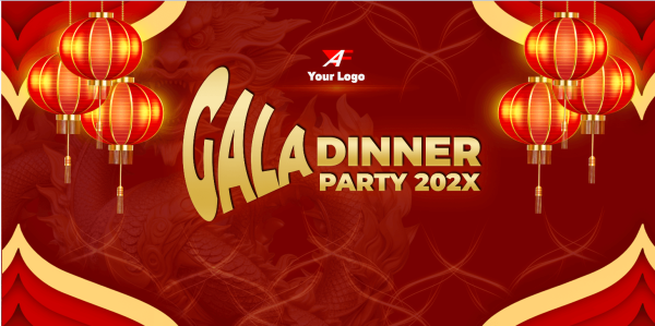 Biểu ngữ tiệc tối Gala chào mừng năm mới nền hiện đại | Gala Dinner Party Banner To Celebrate The New Year Modern Background  Templates PSD