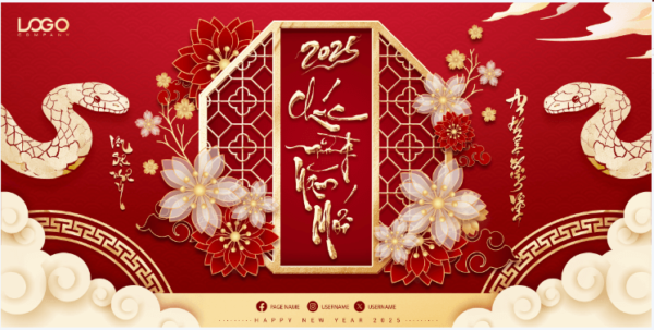 Hình nền chúc mừng năm mới 2025 | Happy New Year 2025 Background Classic Style  Templates PSD